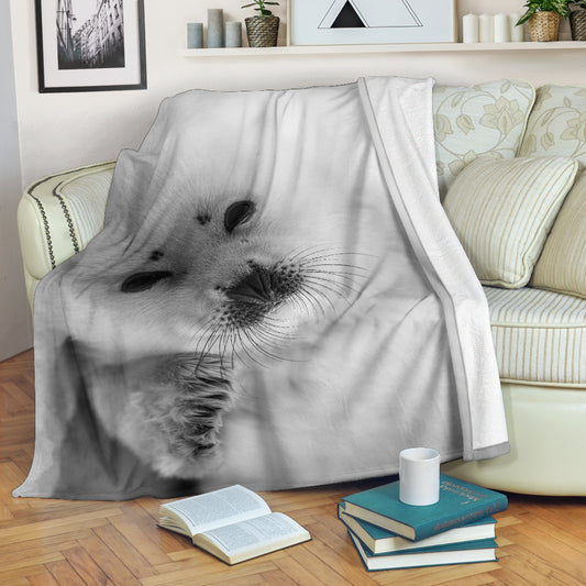 Harp Seal Pup Plush Blanket