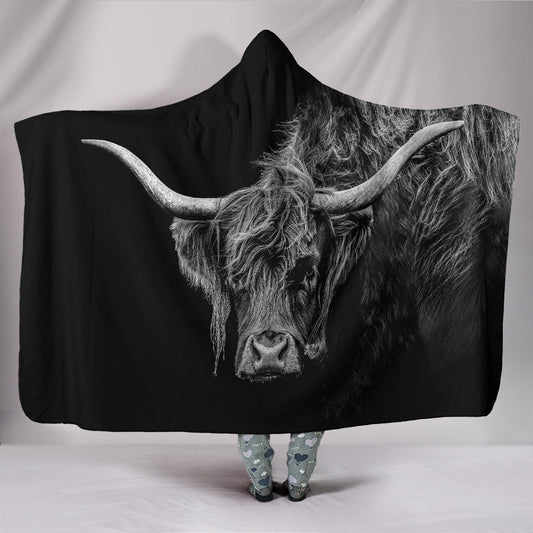 Highland Cow "Duke" Hooded Blanket